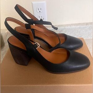 Women’s Ankle-Strap Asymmetrical Block Heel Pumps